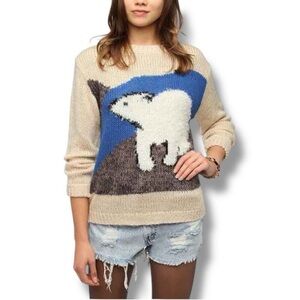 Urban Outfitters Beige Polar Bear Sweater 🐻‍❄️